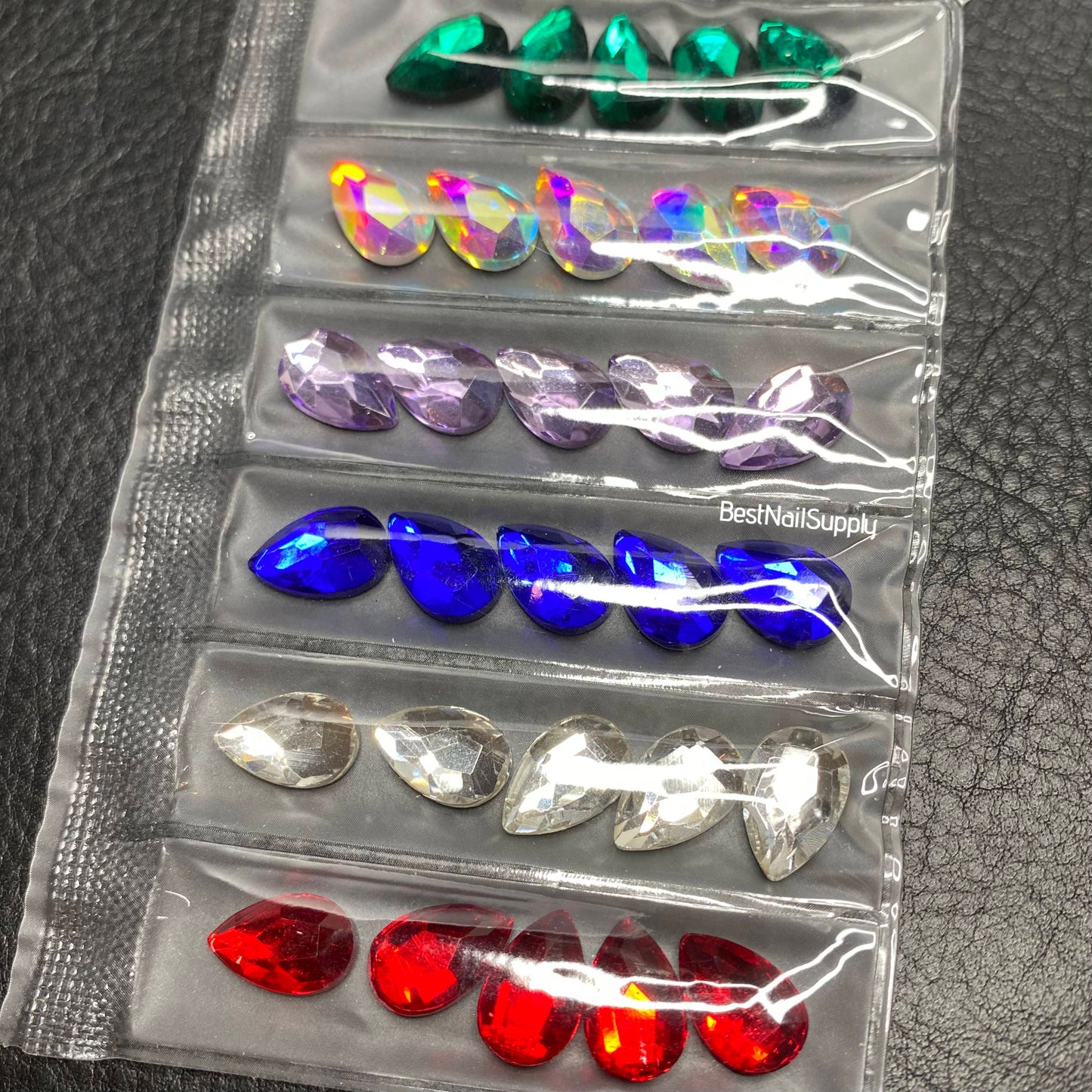 30pcs Multicolor Teardrop Rhinestones