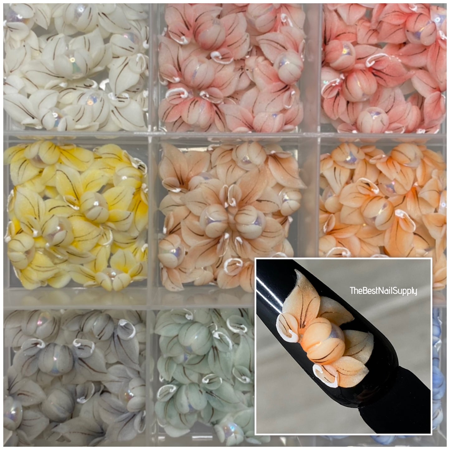 3D Acrylic Flowers 9 Colors (Style 90)
