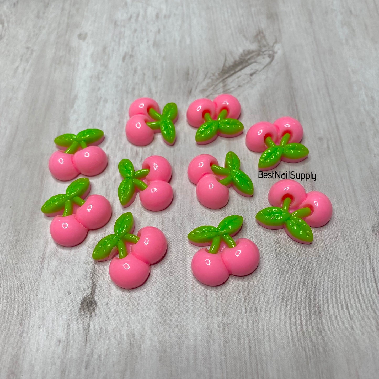 10pcs Cherries Flatback Resin