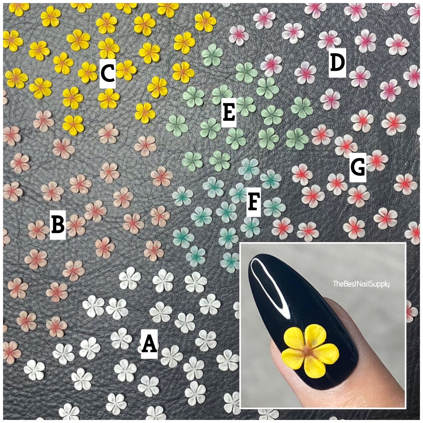 3D Acrylic Flowers 7 Colors (Style 78)