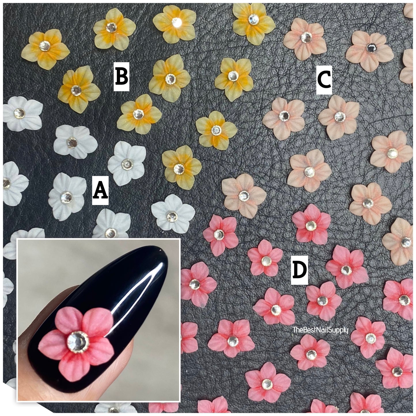 3D Acrylic Flowers 4 Colors (Style 59)