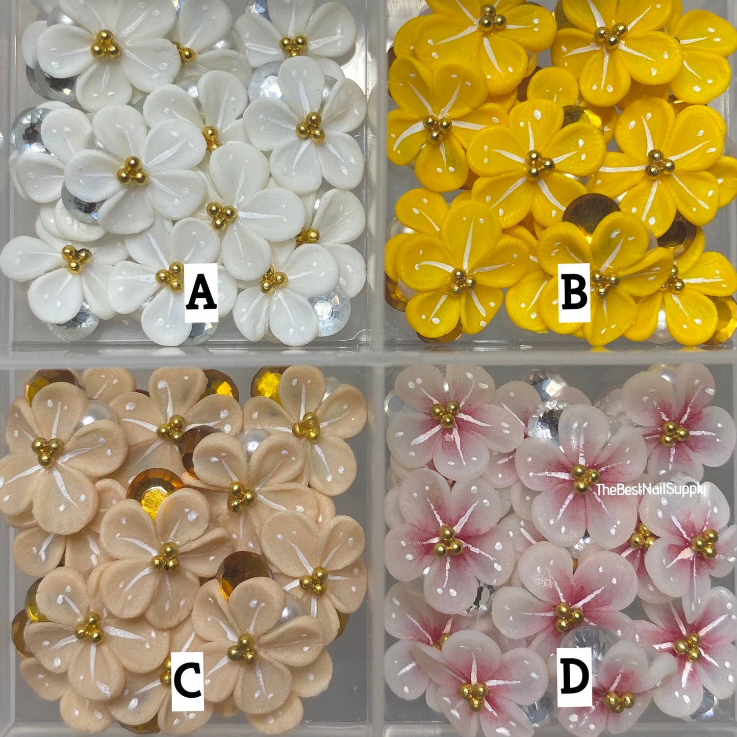 3D Acrylic Flowers 4 Colors (Style 88)