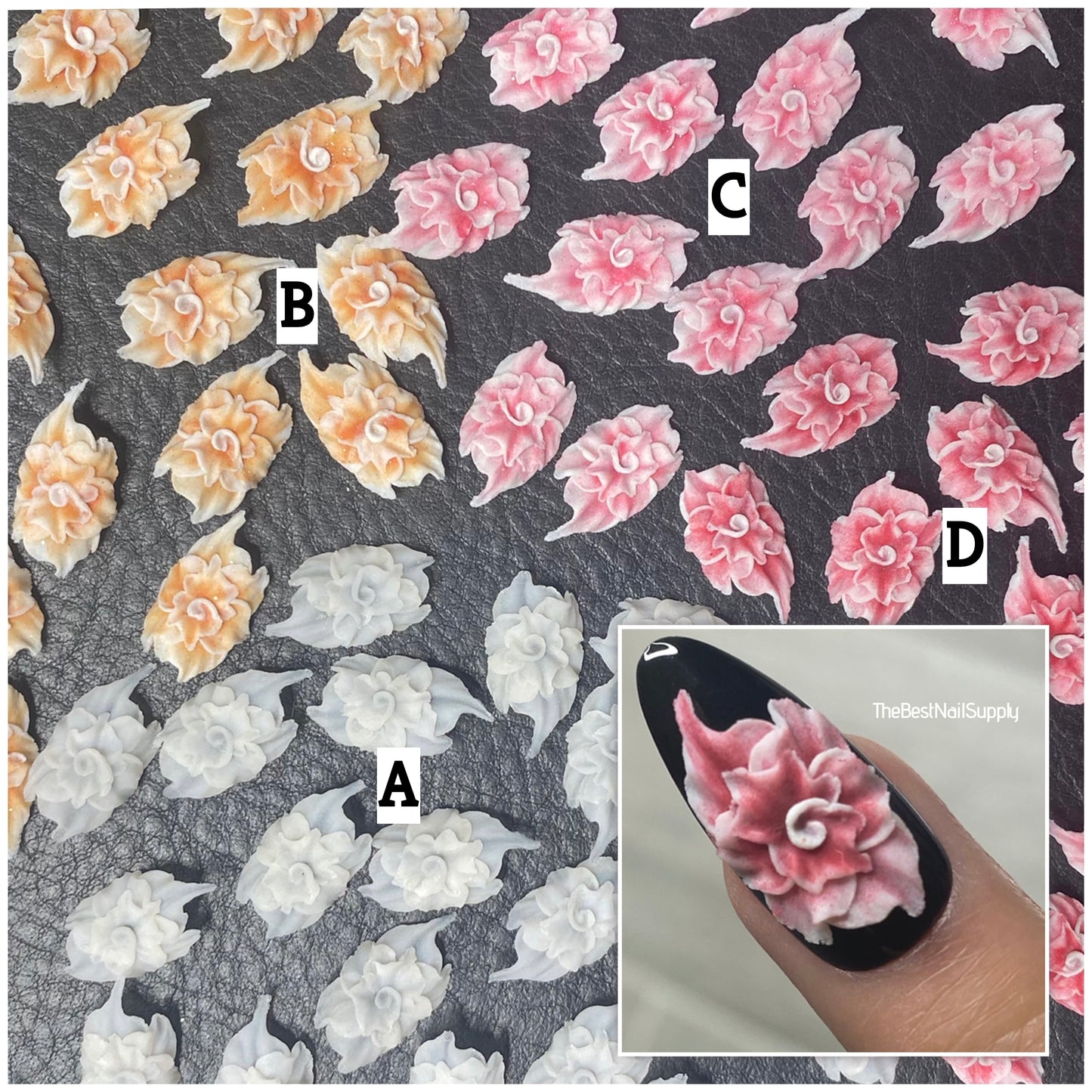 3D Acrylic Flowers 4 Colors (Style 73)