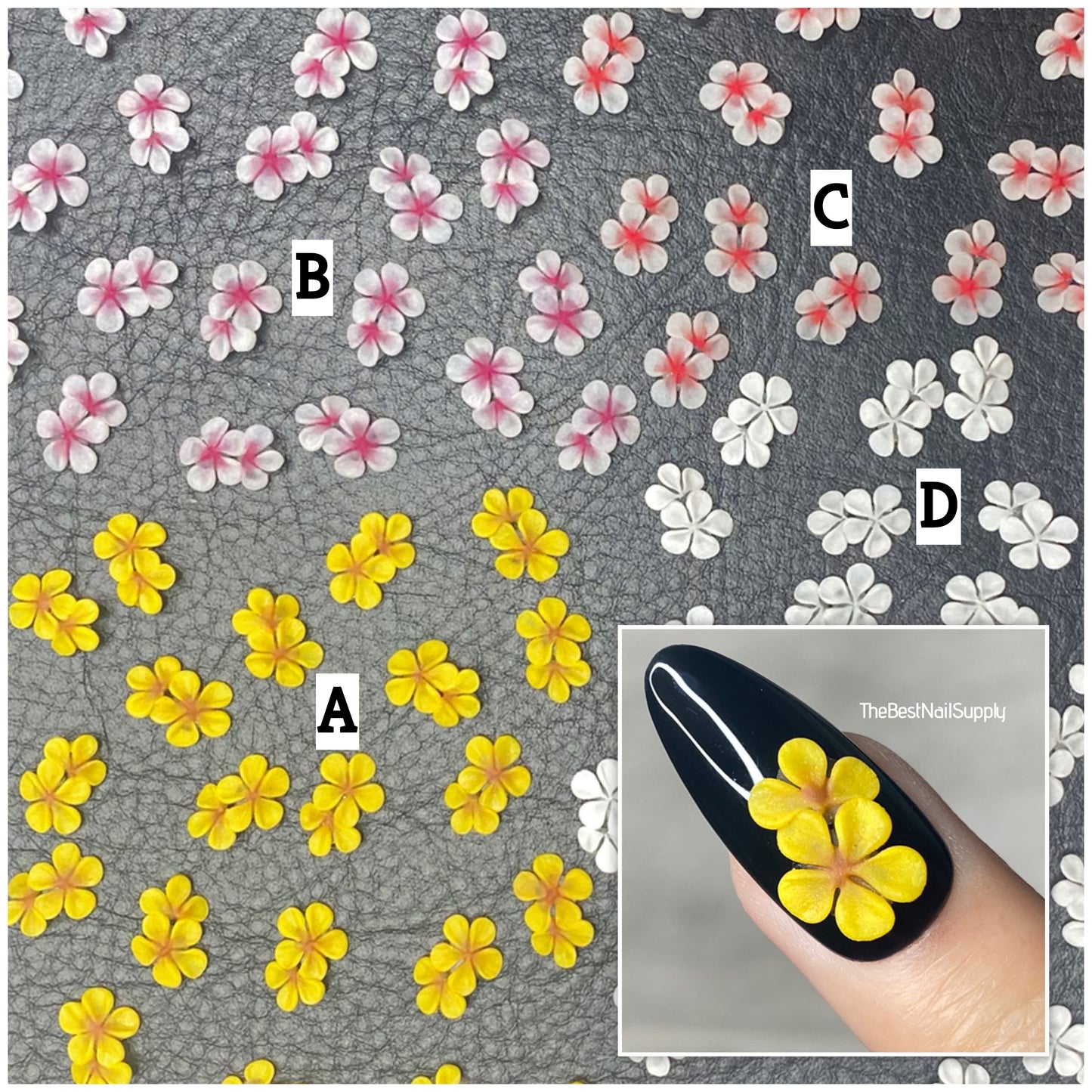 3D Acrylic Flowers 4 Colors (Style 79)