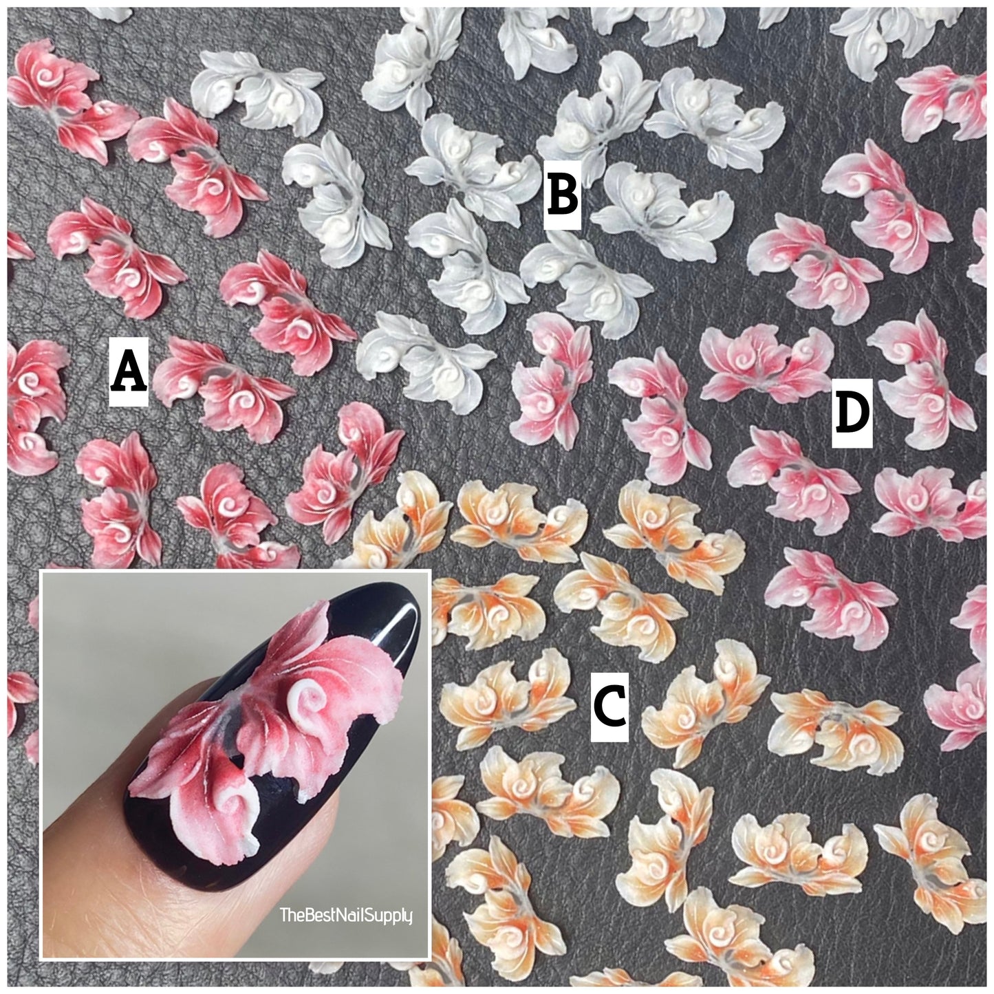 3D Acrylic Flowers 4 Colors (Style 75)
