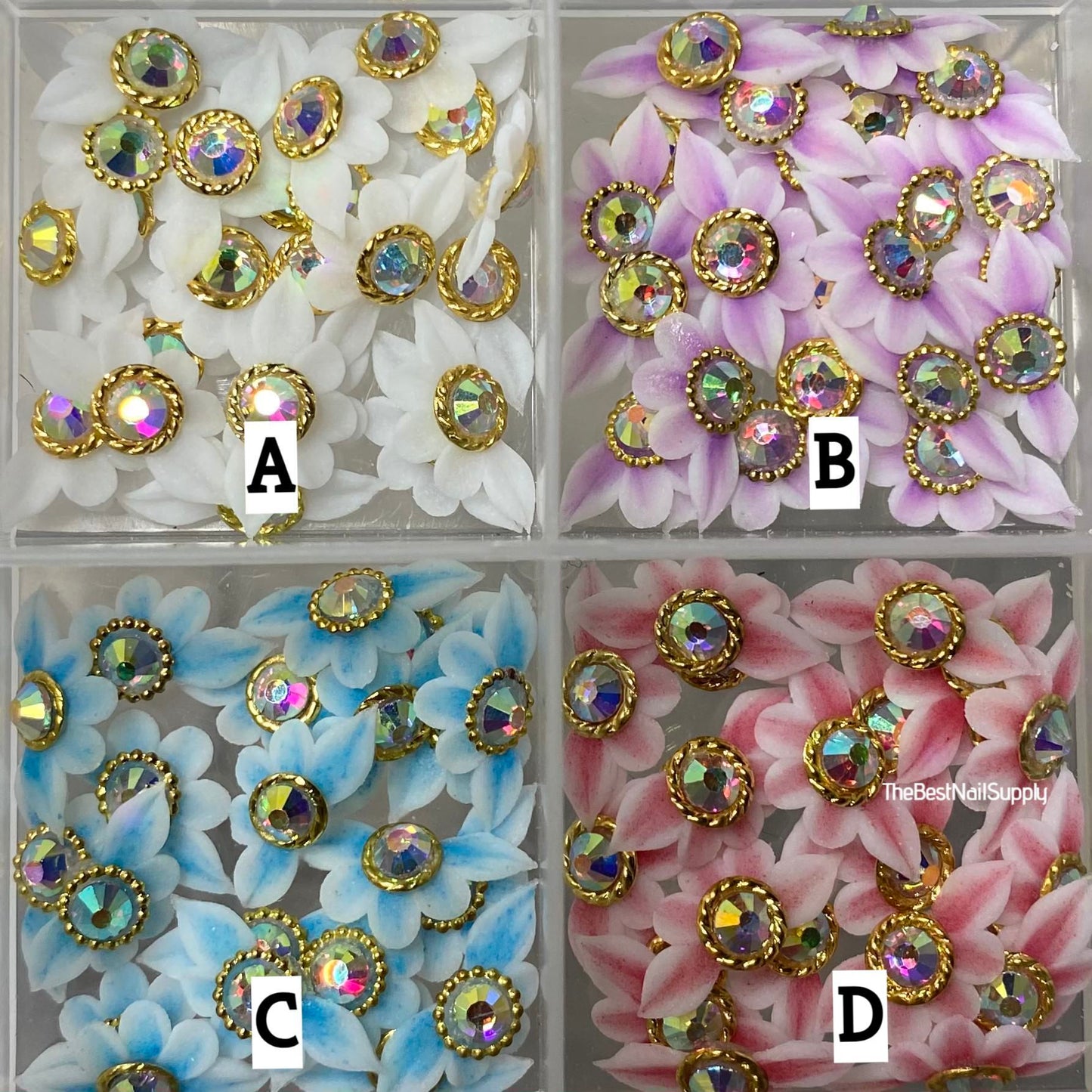 3D Acrylic Flowers 4 Colors (Style 98)