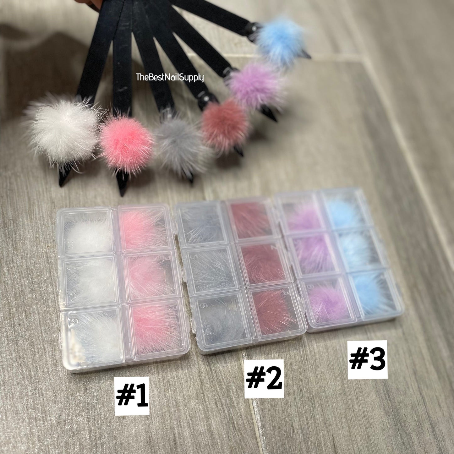 6pcs Mixed Magnetic Pom Poms