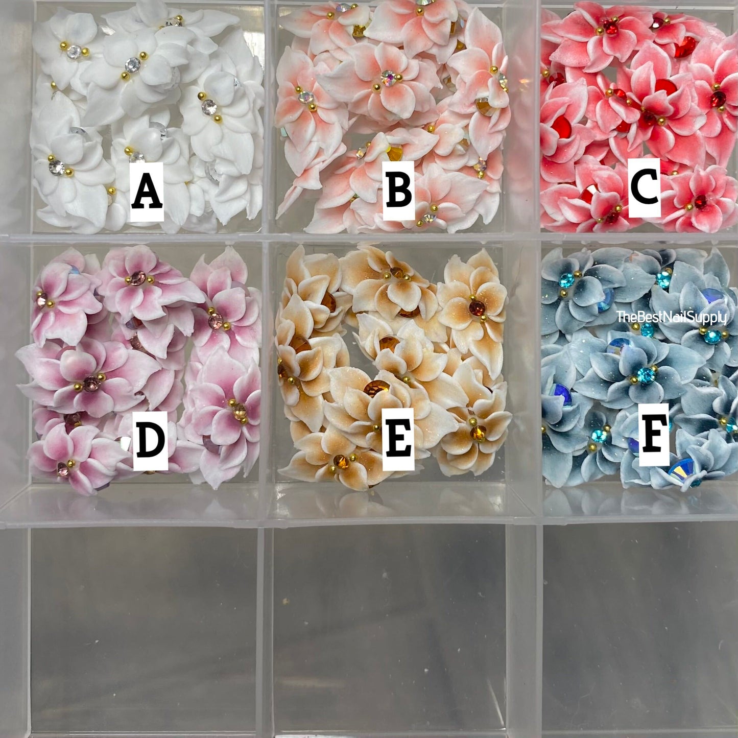 3D Acrylic Flowers 6 Colors (Style 96)