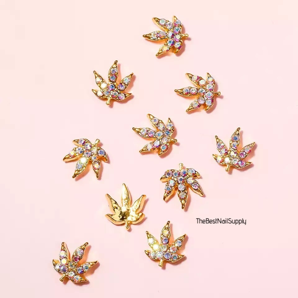 2pcs/4pcs Cannabis Nail Charm