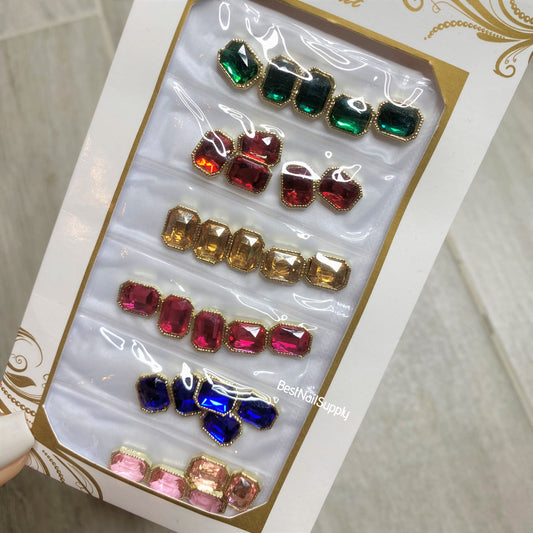 30pcs Multicolor Square Rhinestones
