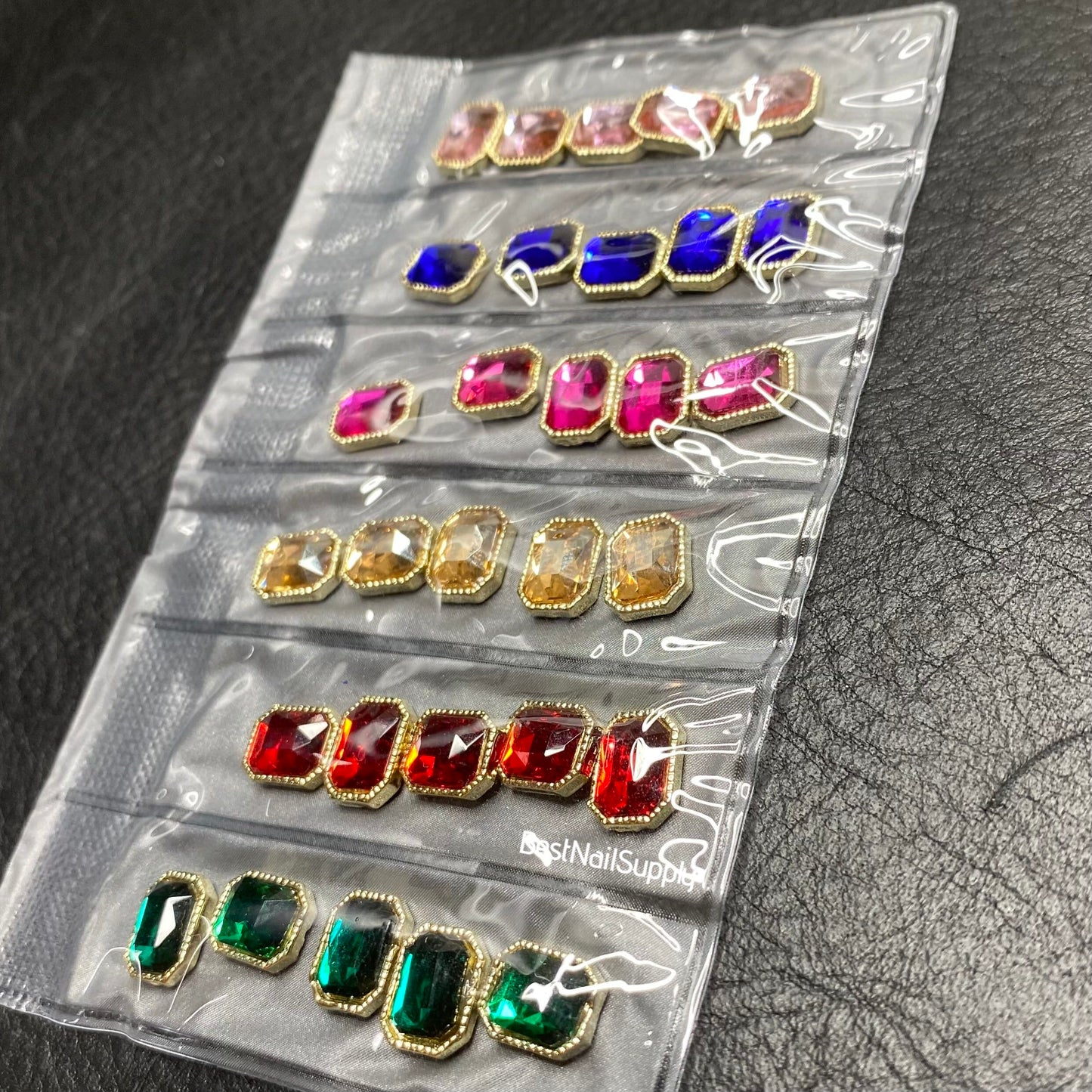 30pcs Multicolor Square Rhinestones