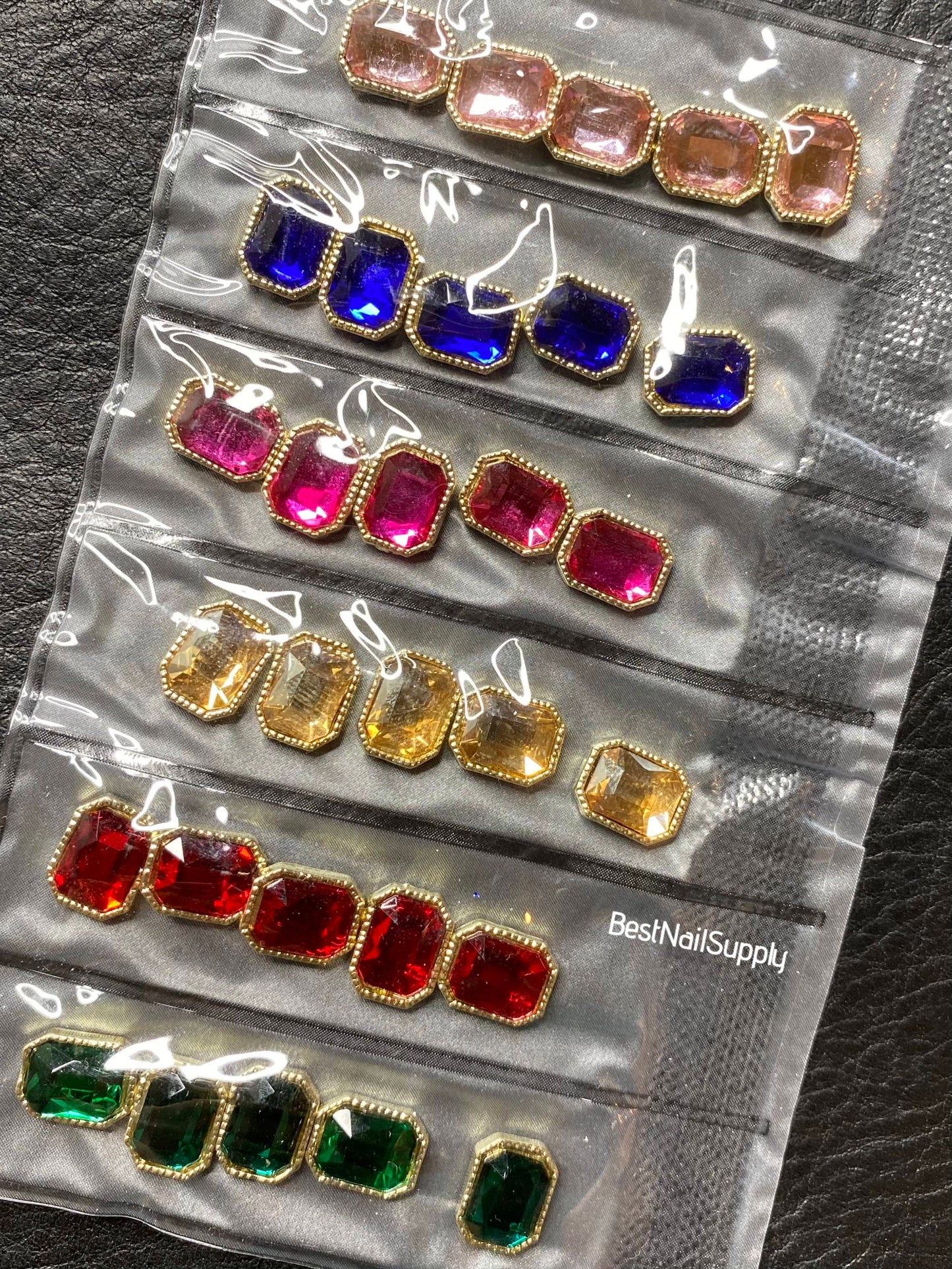 30pcs Multicolor Square Rhinestones