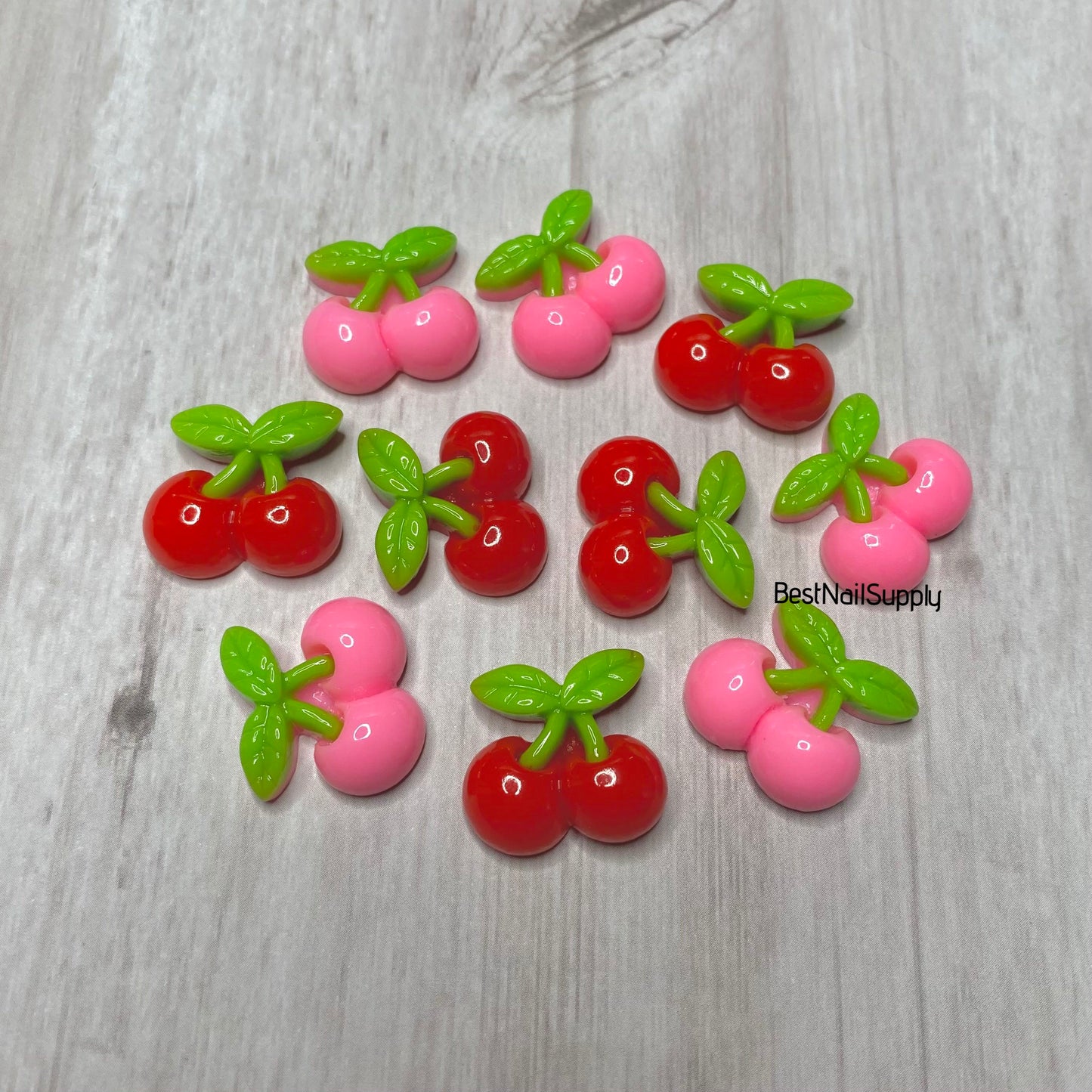 10pcs Cherries Flatback Resin