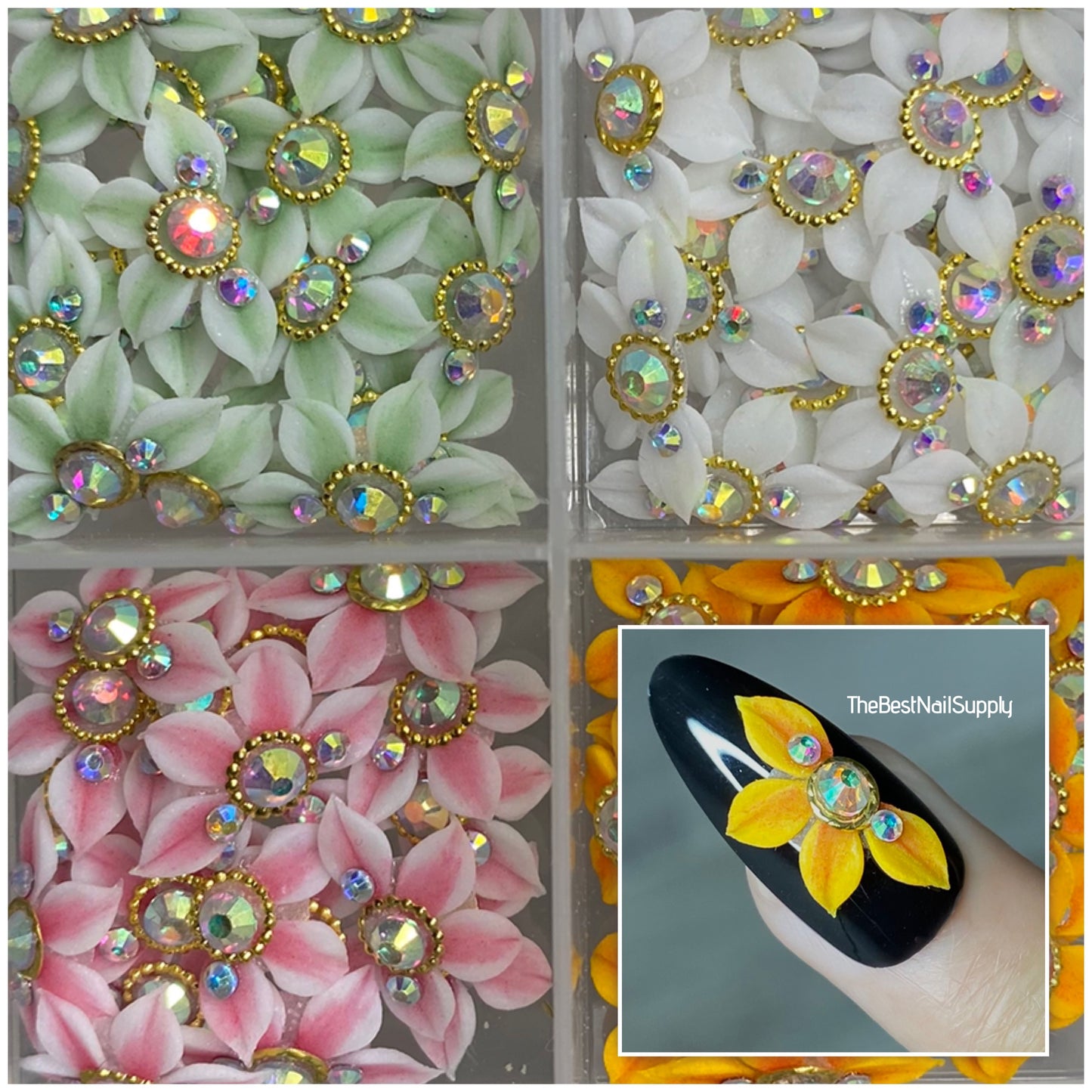 3D Acrylic Flowers 4 Colors (Style 99)