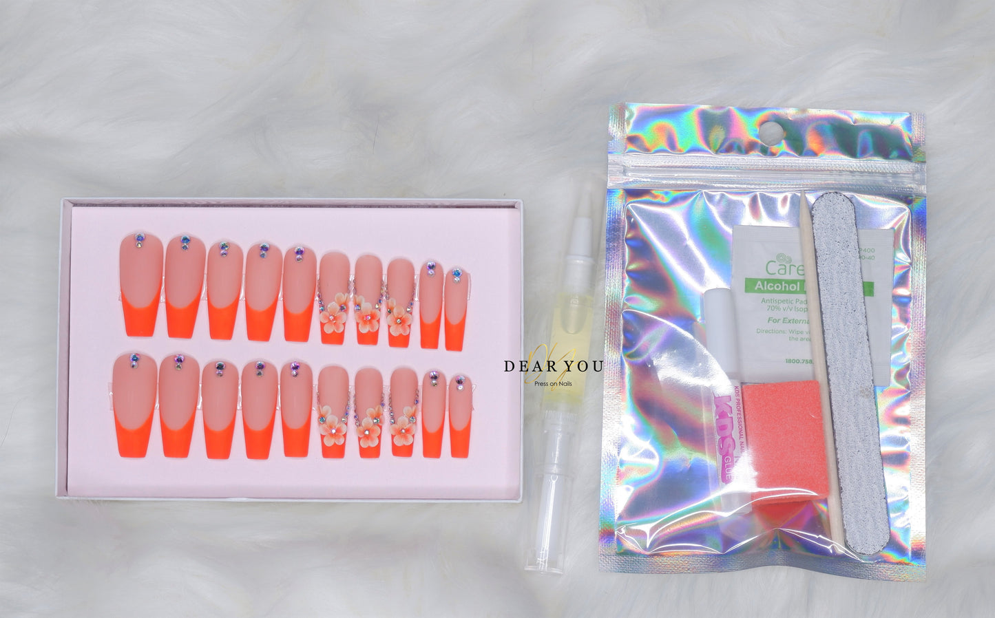 Orange Acrylic 20pcs (Coffin)