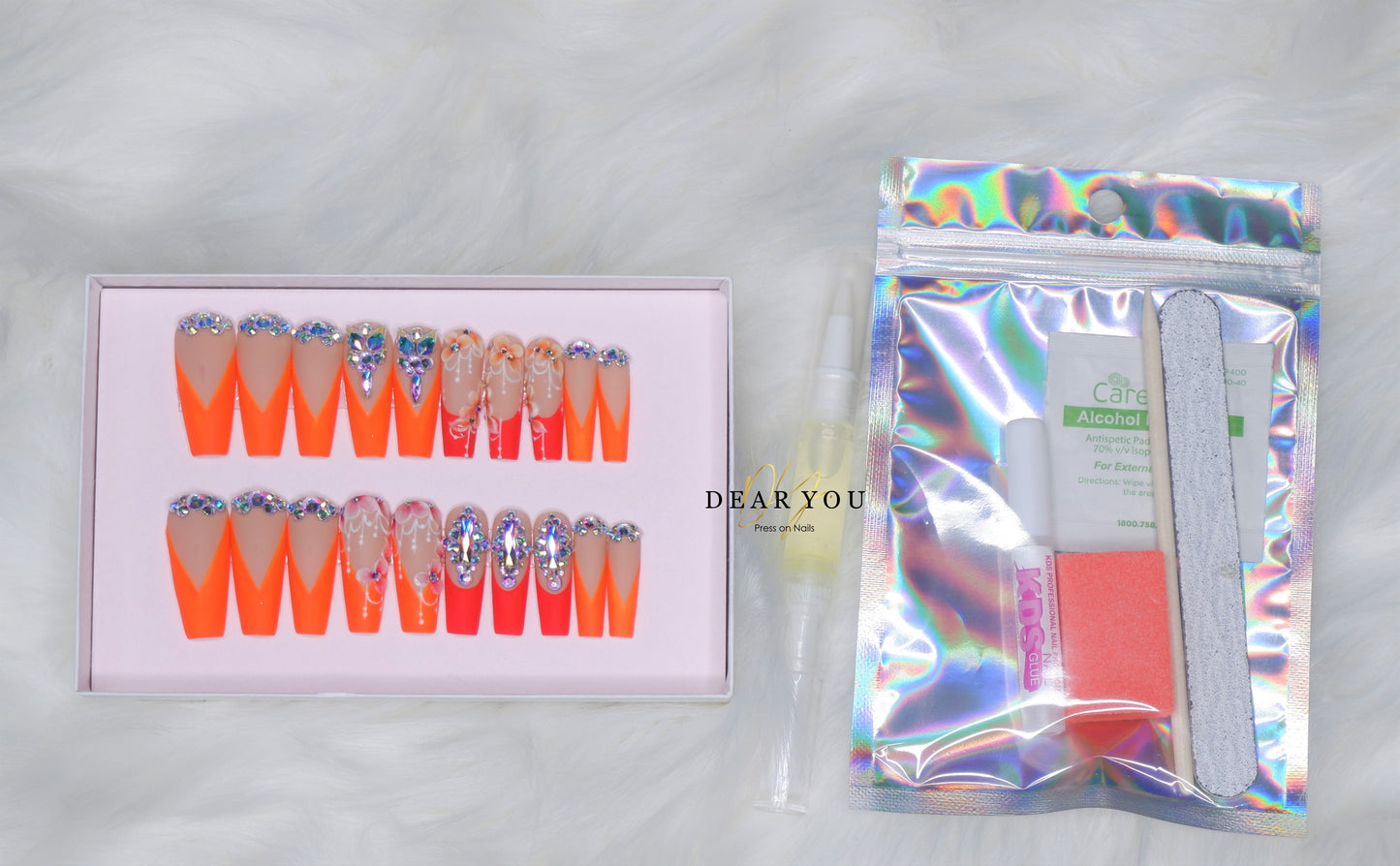 Orange Acrylic 20pcs (Coffin)