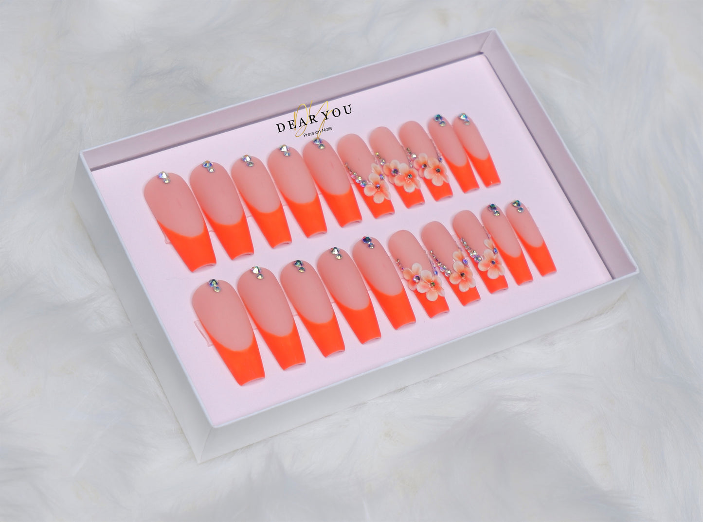 Orange Acrylic 20pcs (Coffin)