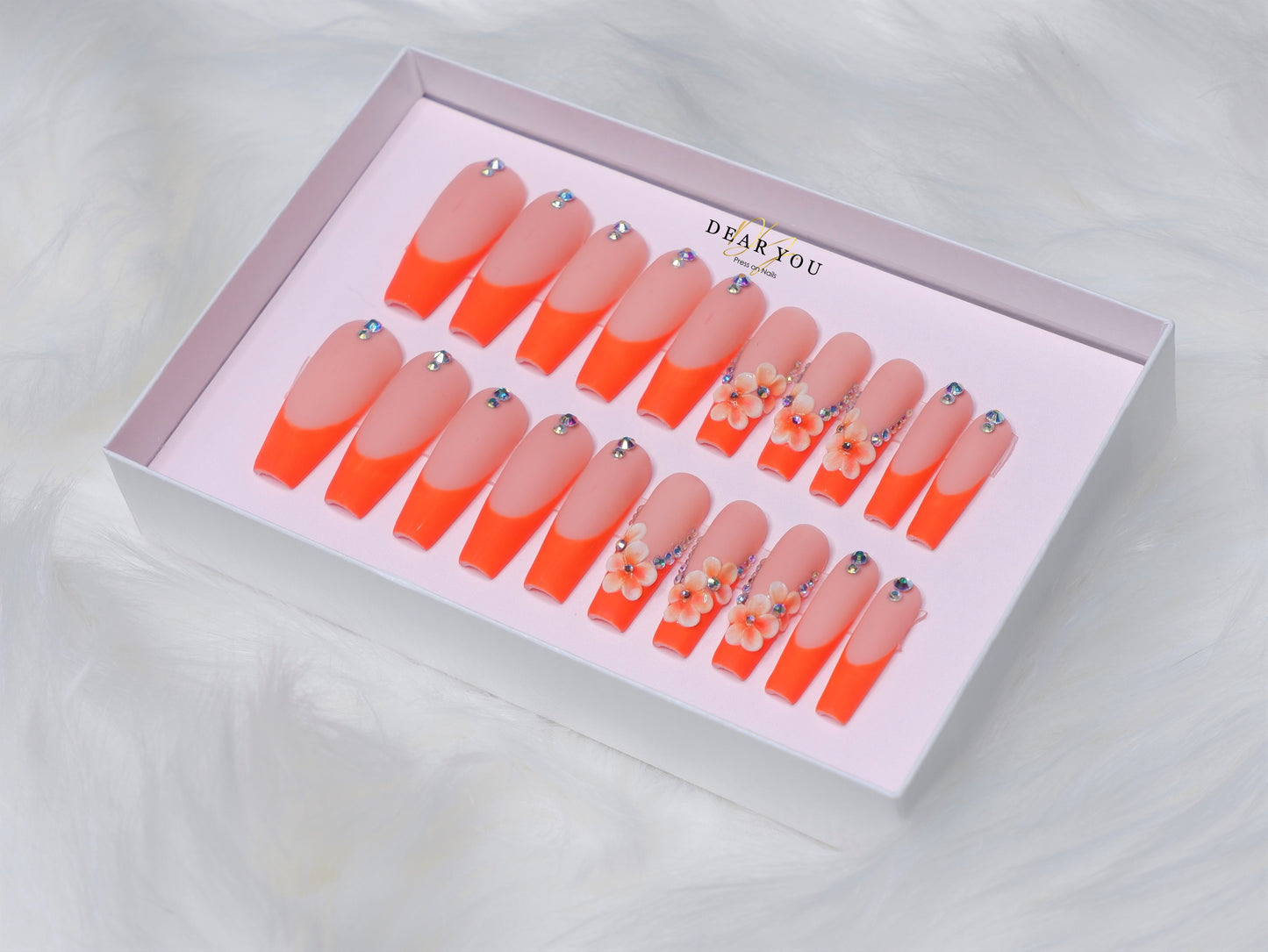 Orange Acrylic 20pcs (Coffin)