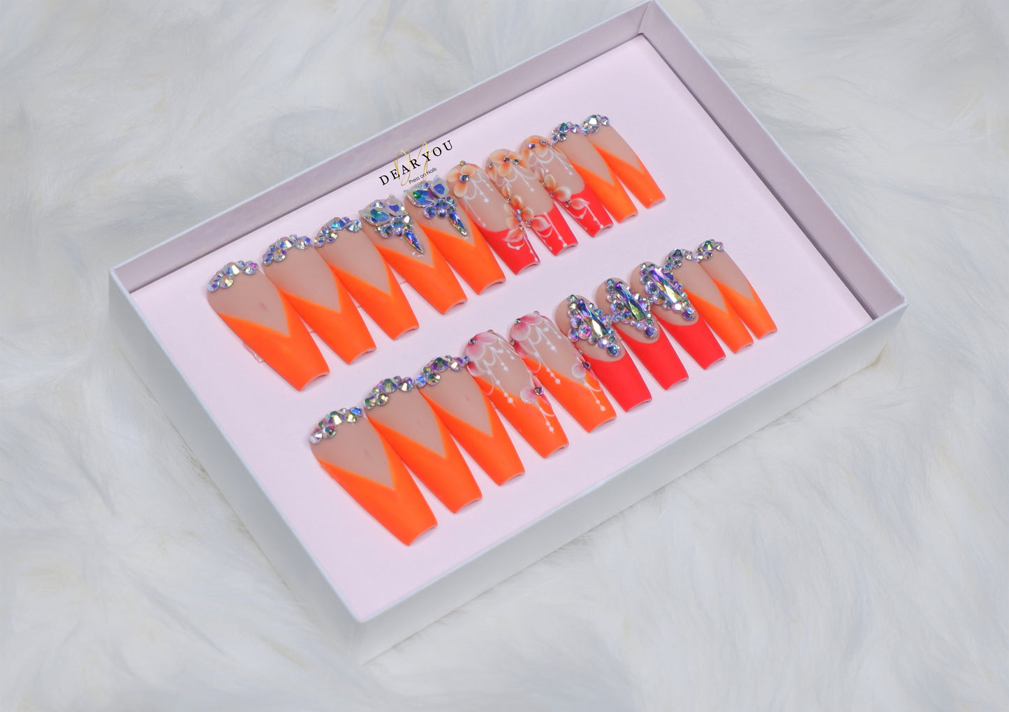 Orange Acrylic 20pcs (Coffin)