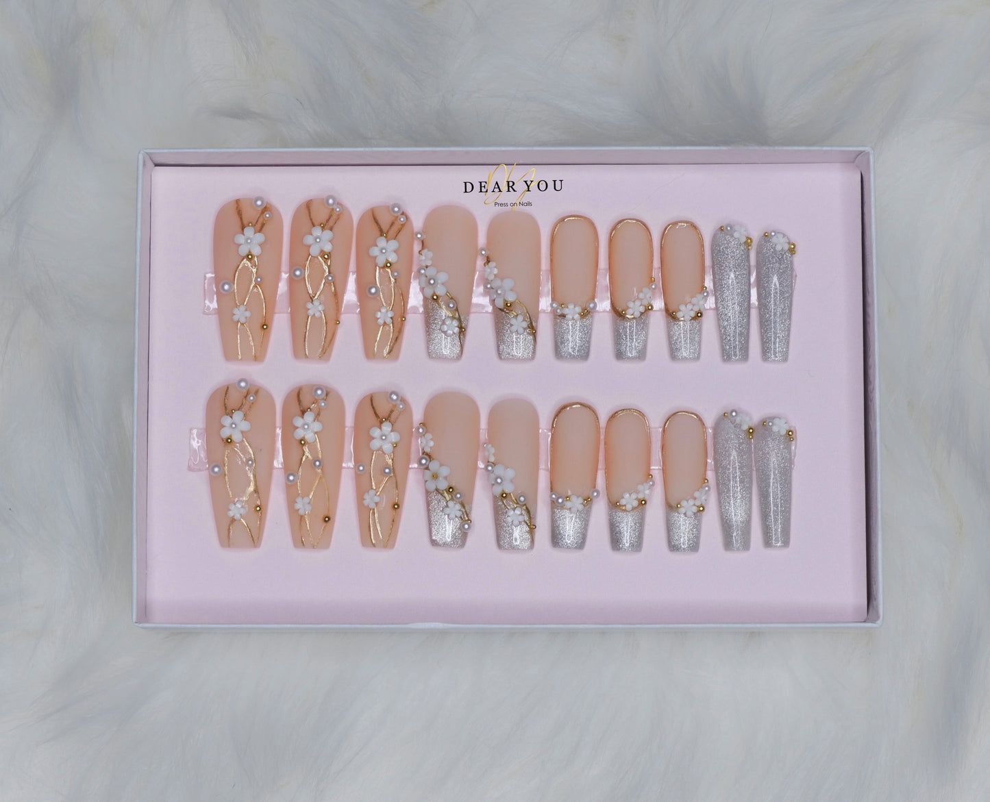 Floral Peach 20pcs (Coffin)