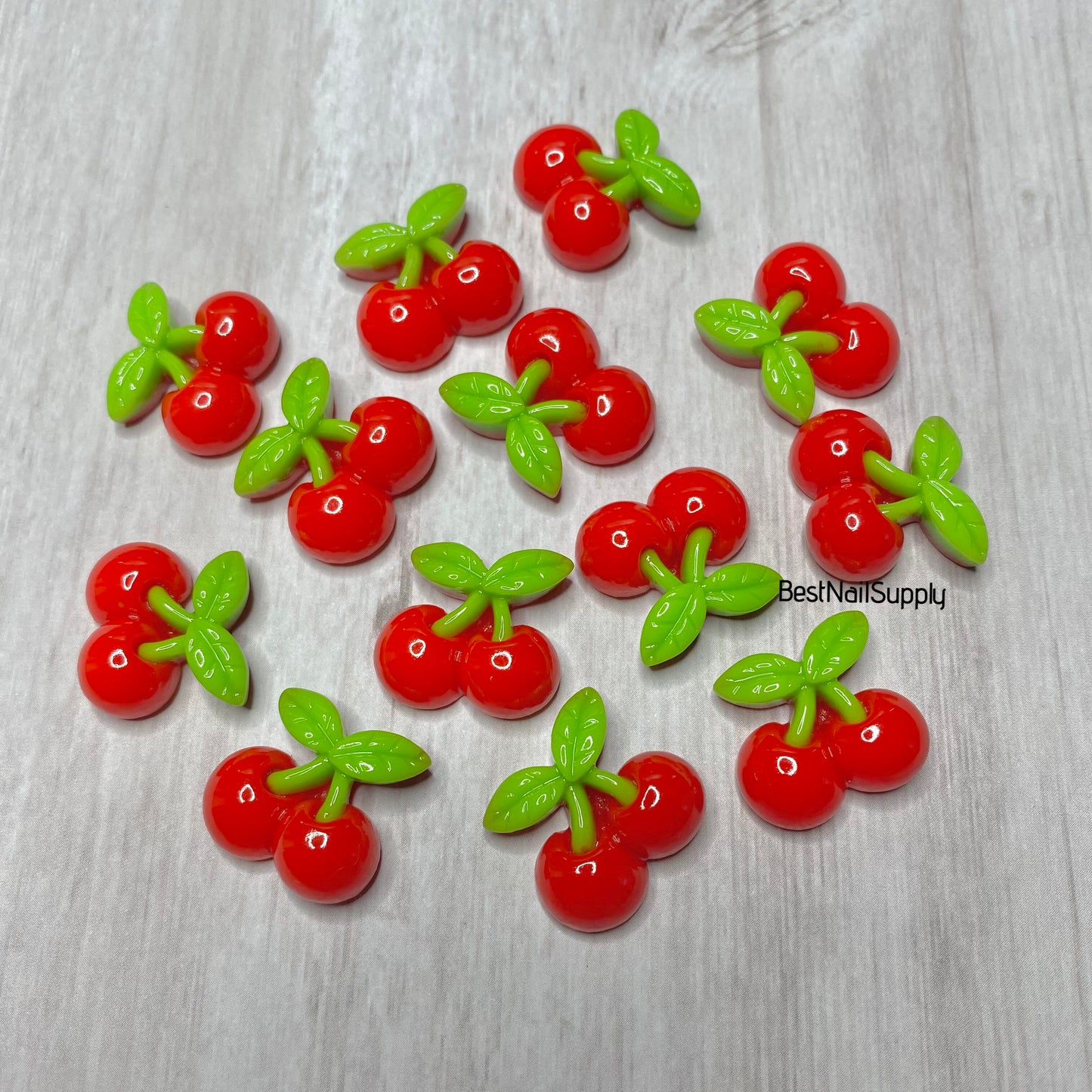 10pcs Cherries Flatback Resin