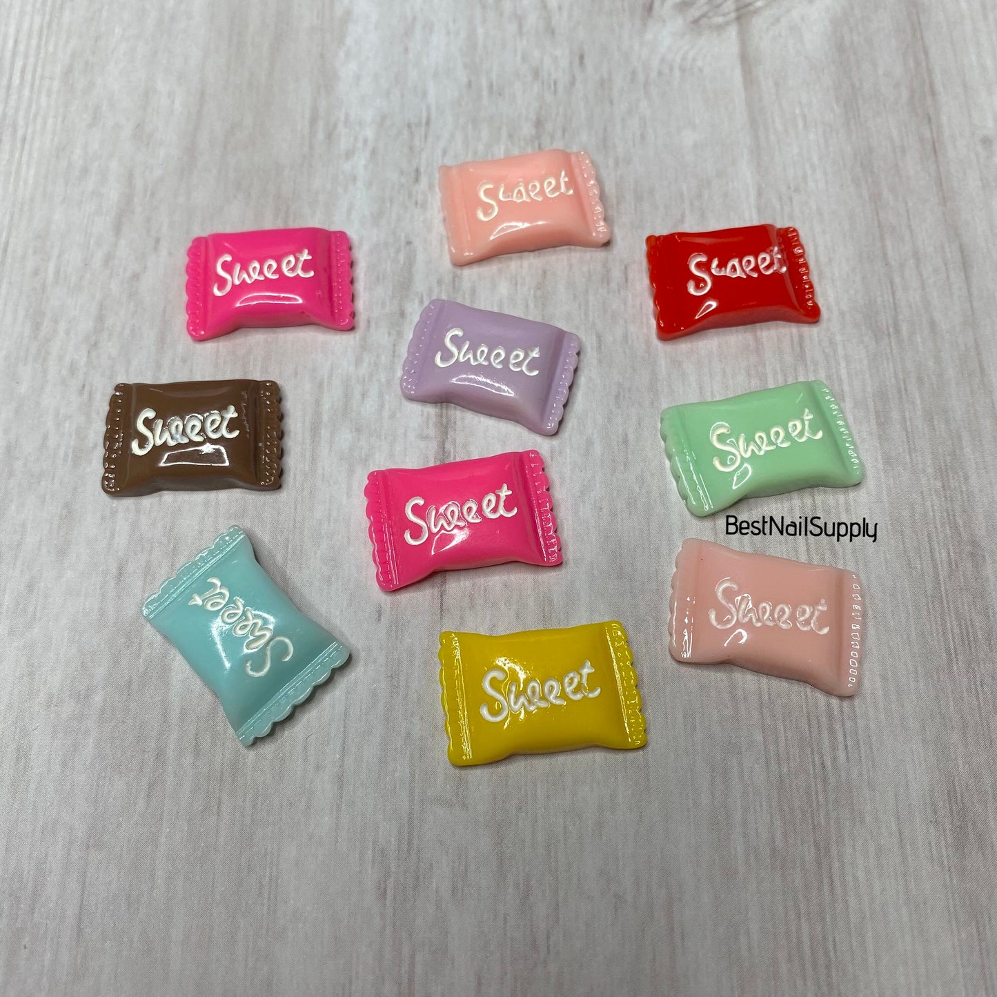 10pcs Pastel Candy Resin
