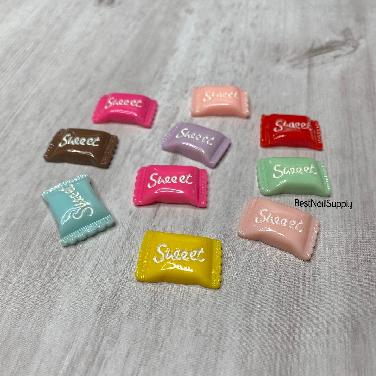 10pcs Pastel Candy Resin