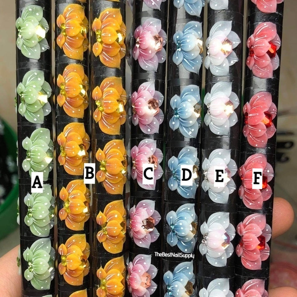 3D Acrylic Flowers 6 Colors (Style 63)