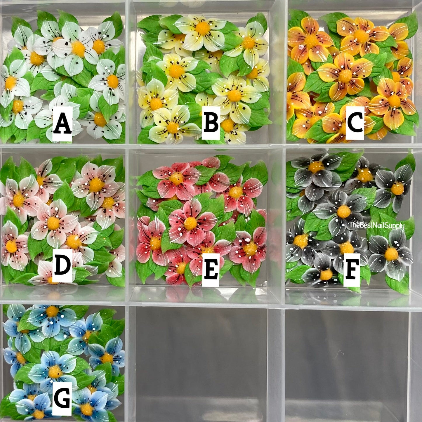 3D Acrylic Flowers 7 Colors (Style 3)