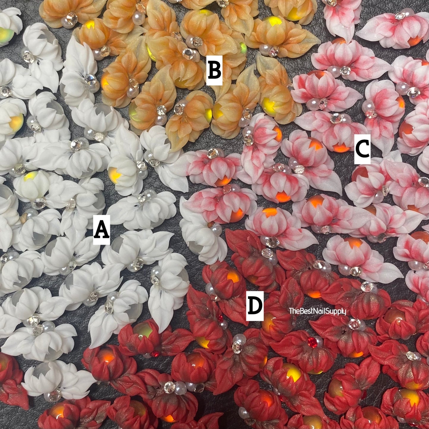 3D Acrylic Flowers 4 Colors (Style 71)