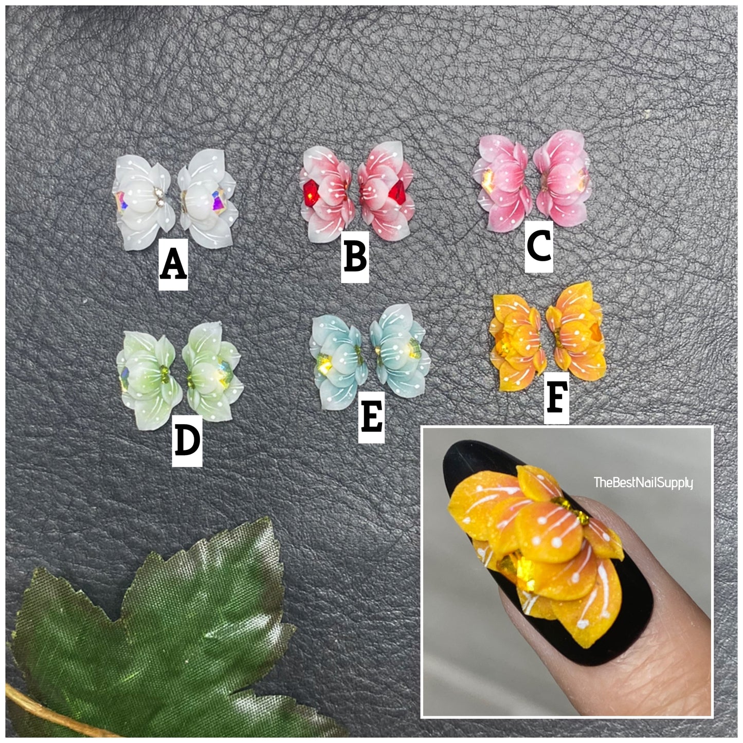 3D Acrylic Flowers 6 Colors (Style 65)