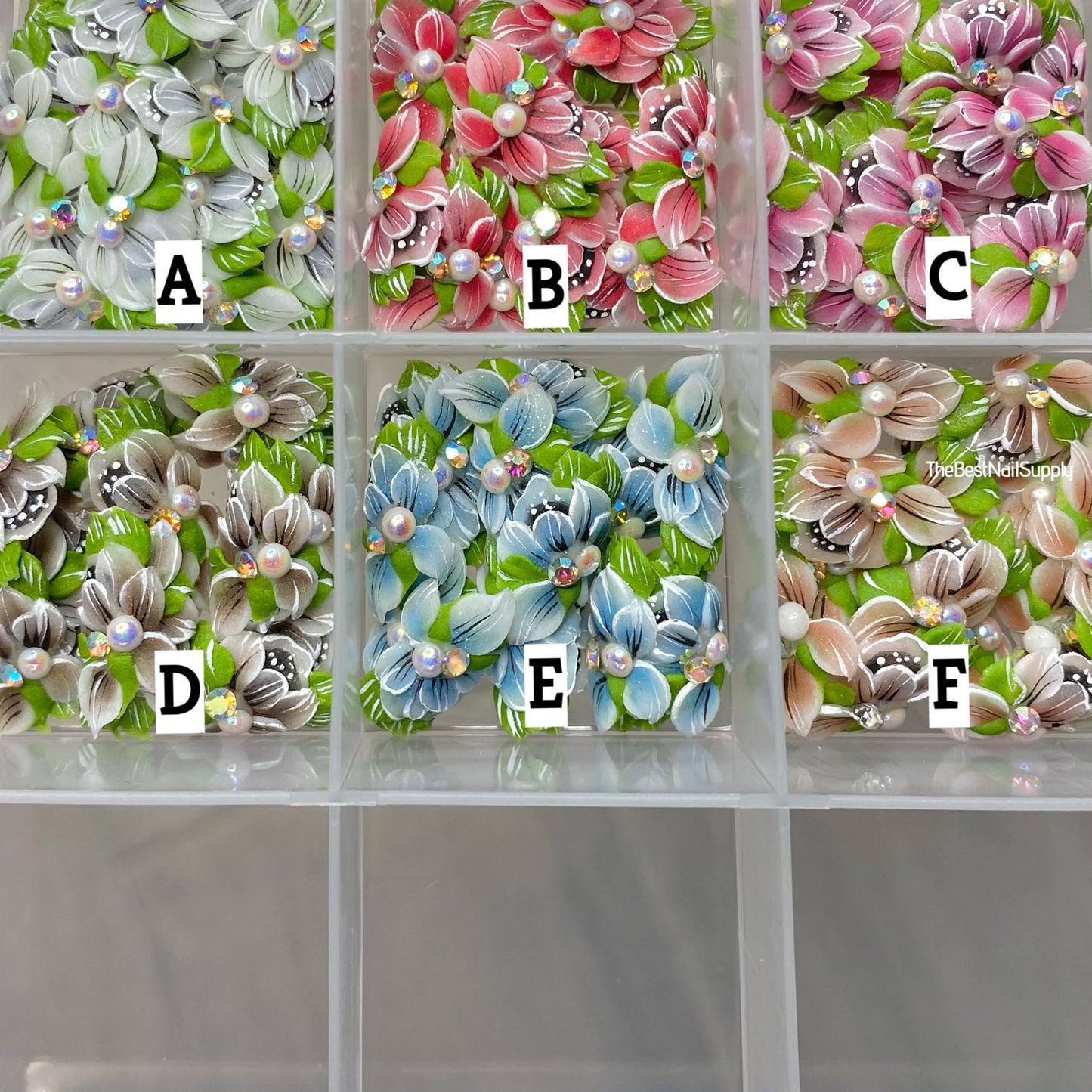 3D Acrylic Flowers 6 Colors (Style 8)