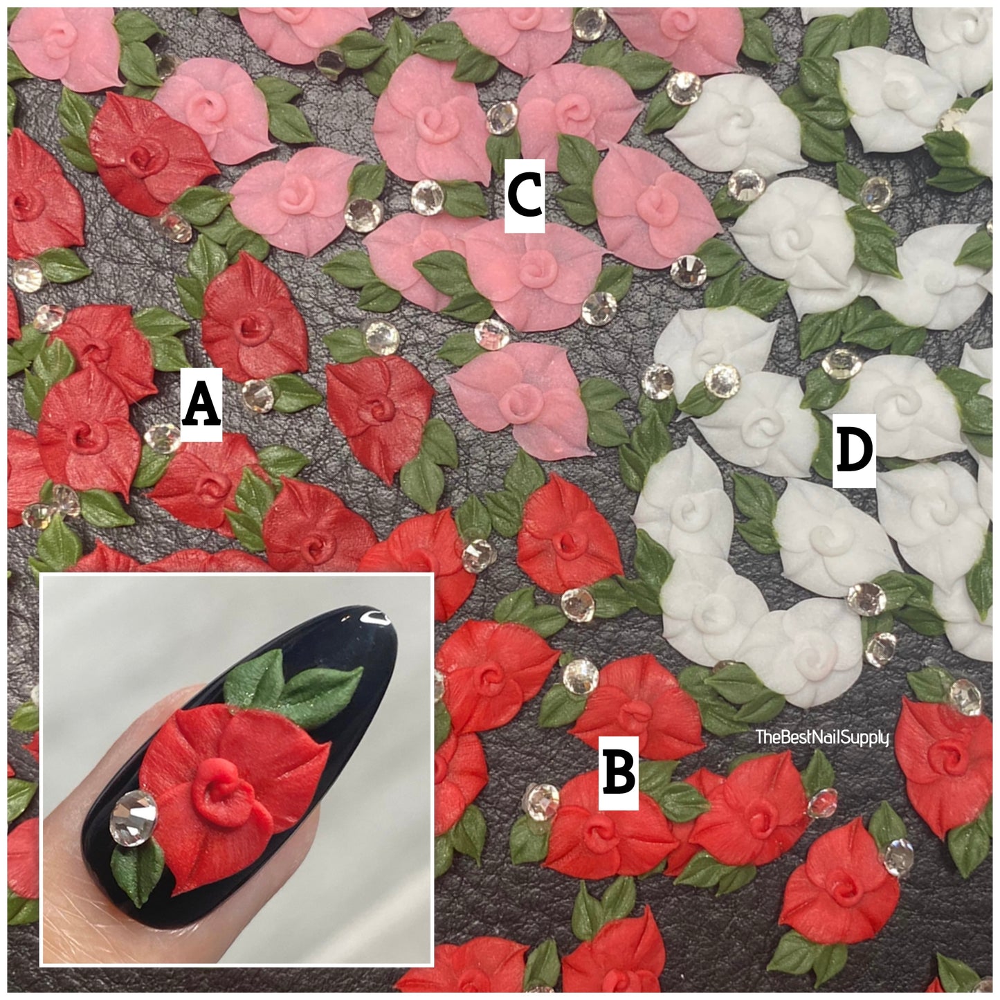 3D Acrylic Flowers 4 Colors (Style 57)