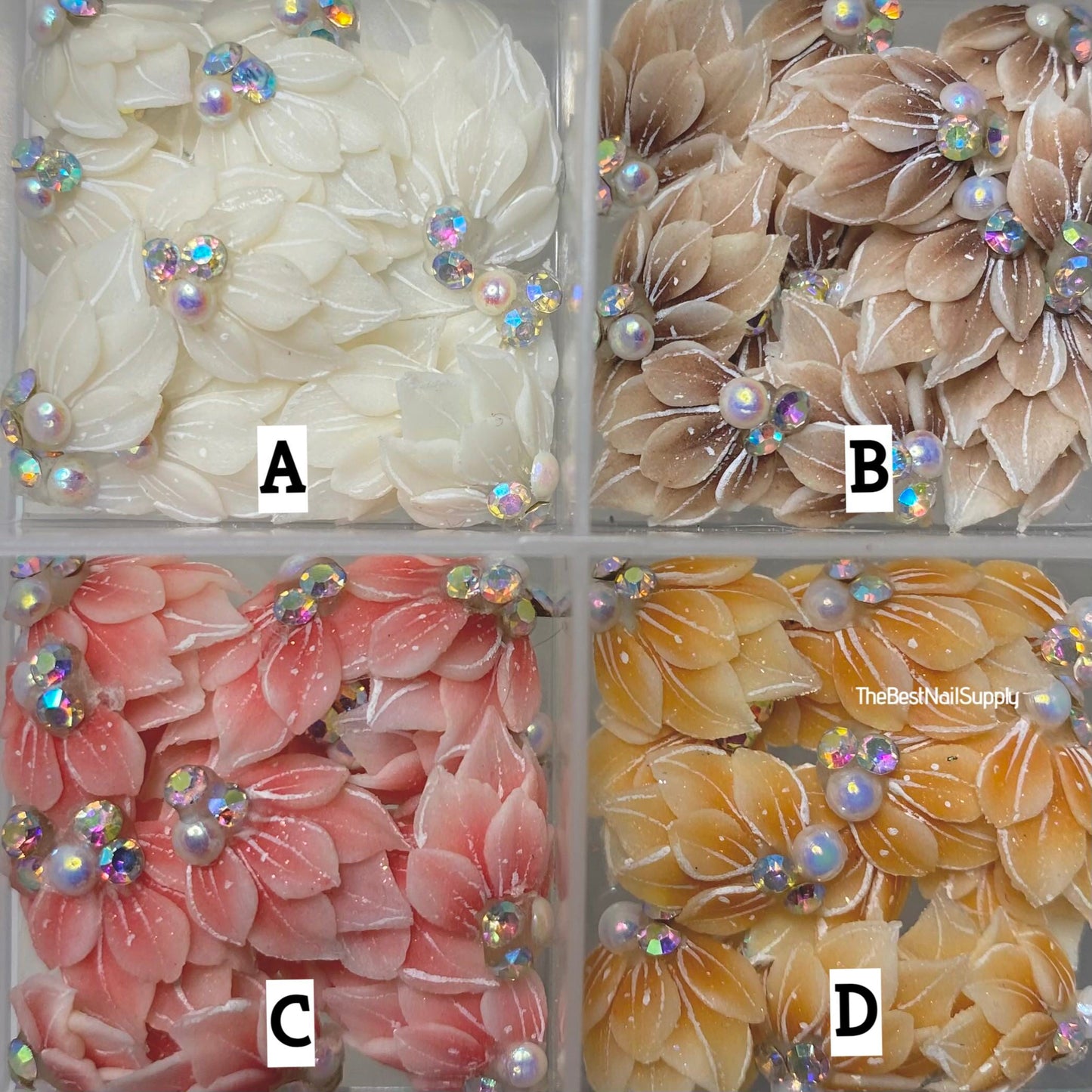 3D Acrylic Flowers 4 Colors (Style 95)