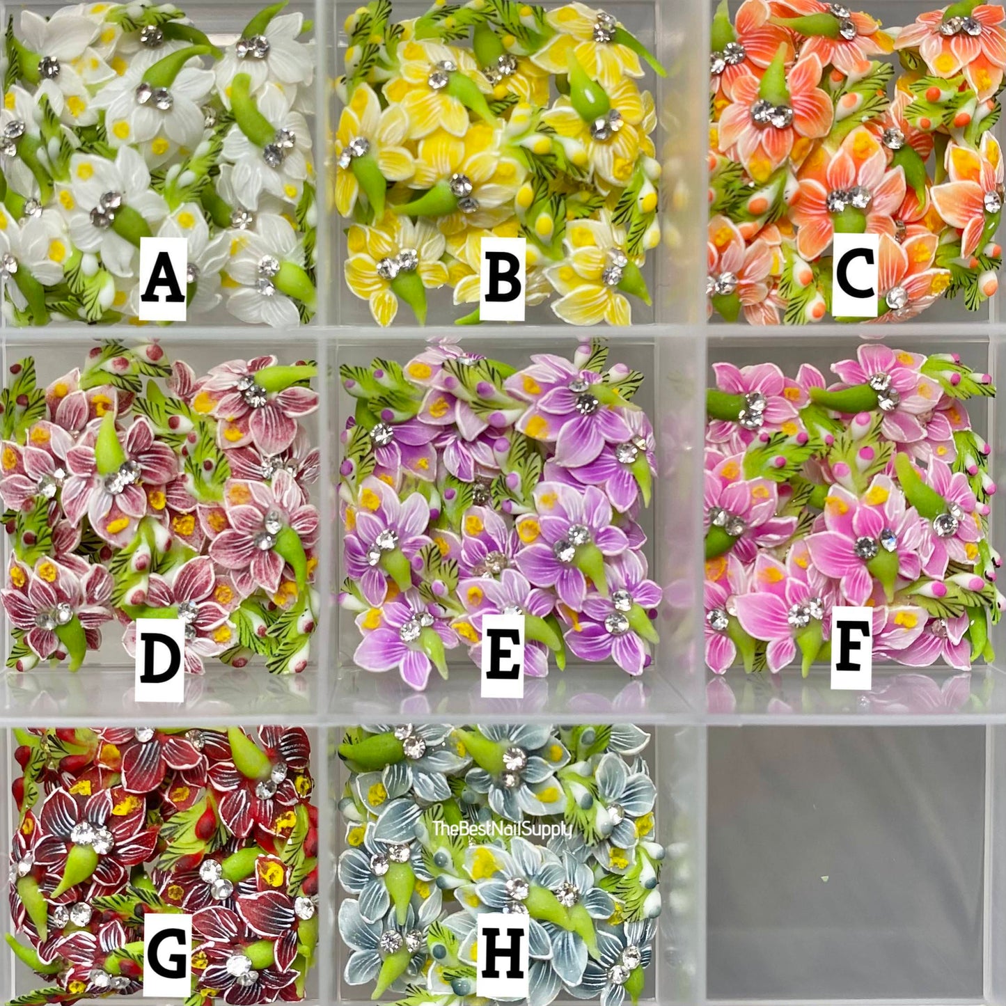 3D Acrylic Flowers 8 Colors (Style 2)