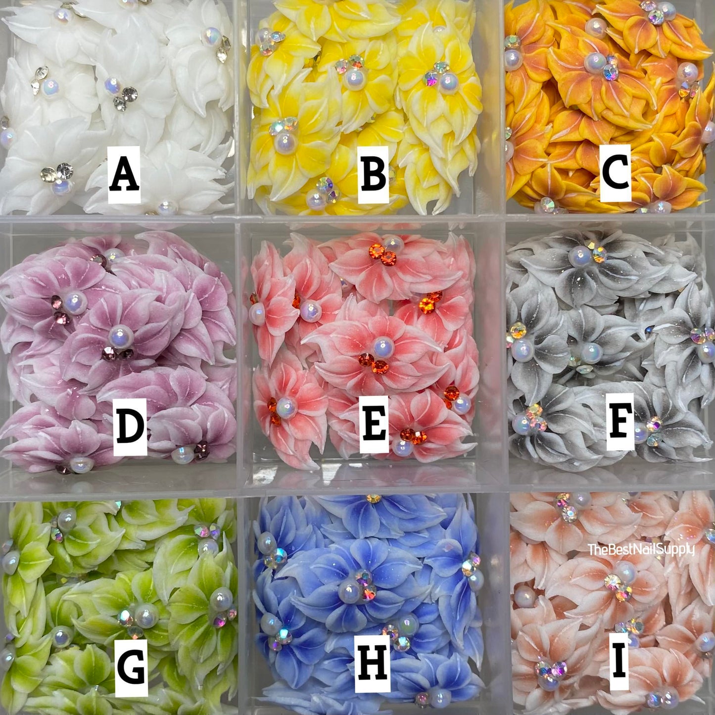 3D Acrylic Flowers 9 Colors (Style 89)