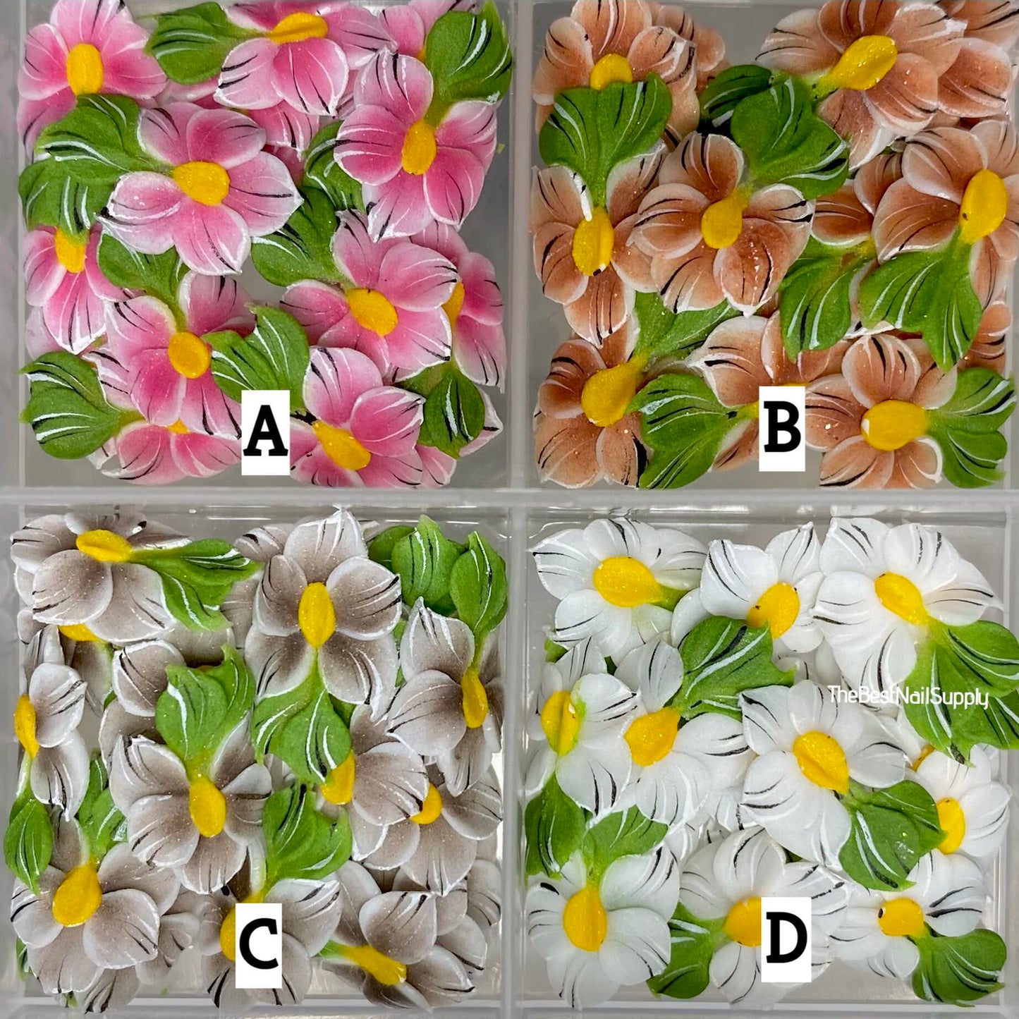 3D Acrylic Flowers 4 Colors (Style 82)