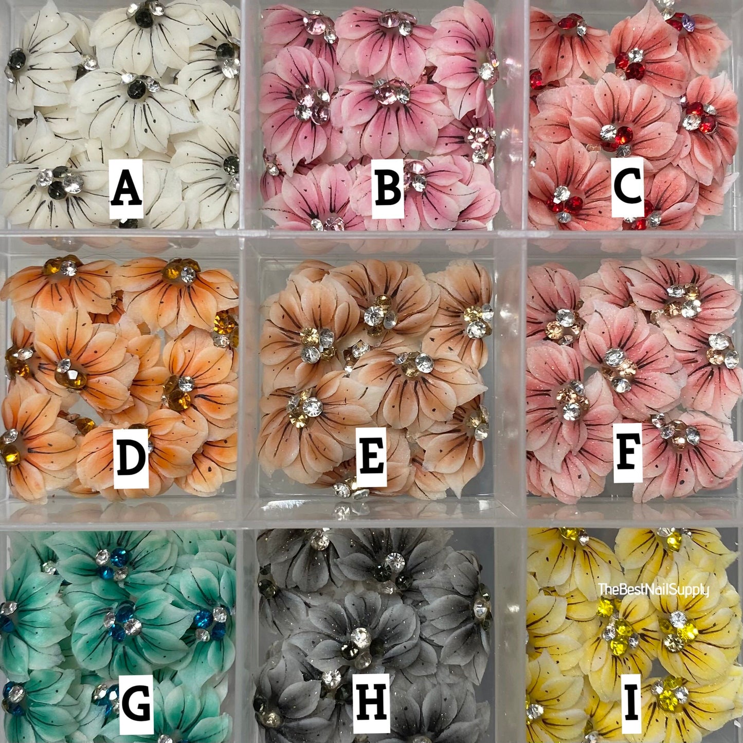 3D Acrylic Flowers 9 Colors (Style 93)