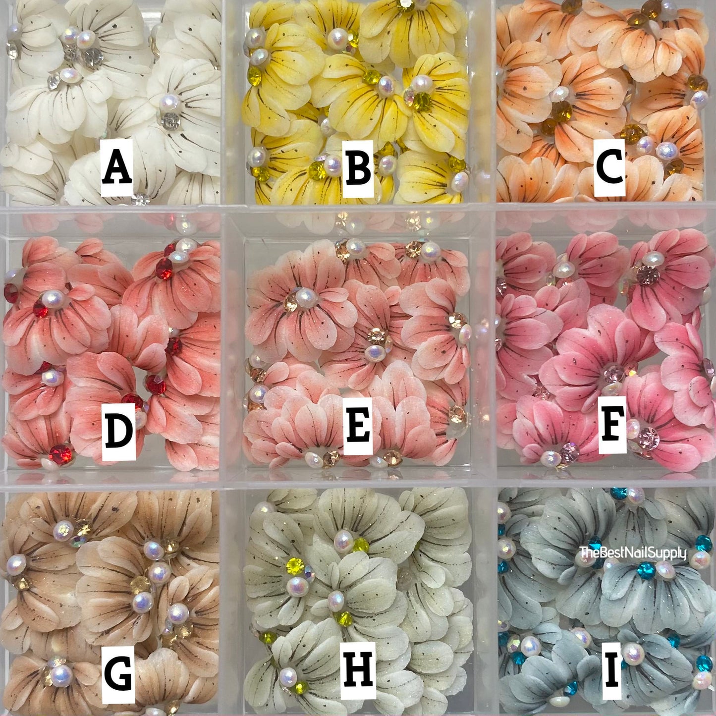 3D Acrylic Flowers 9 Colors (Style 92)