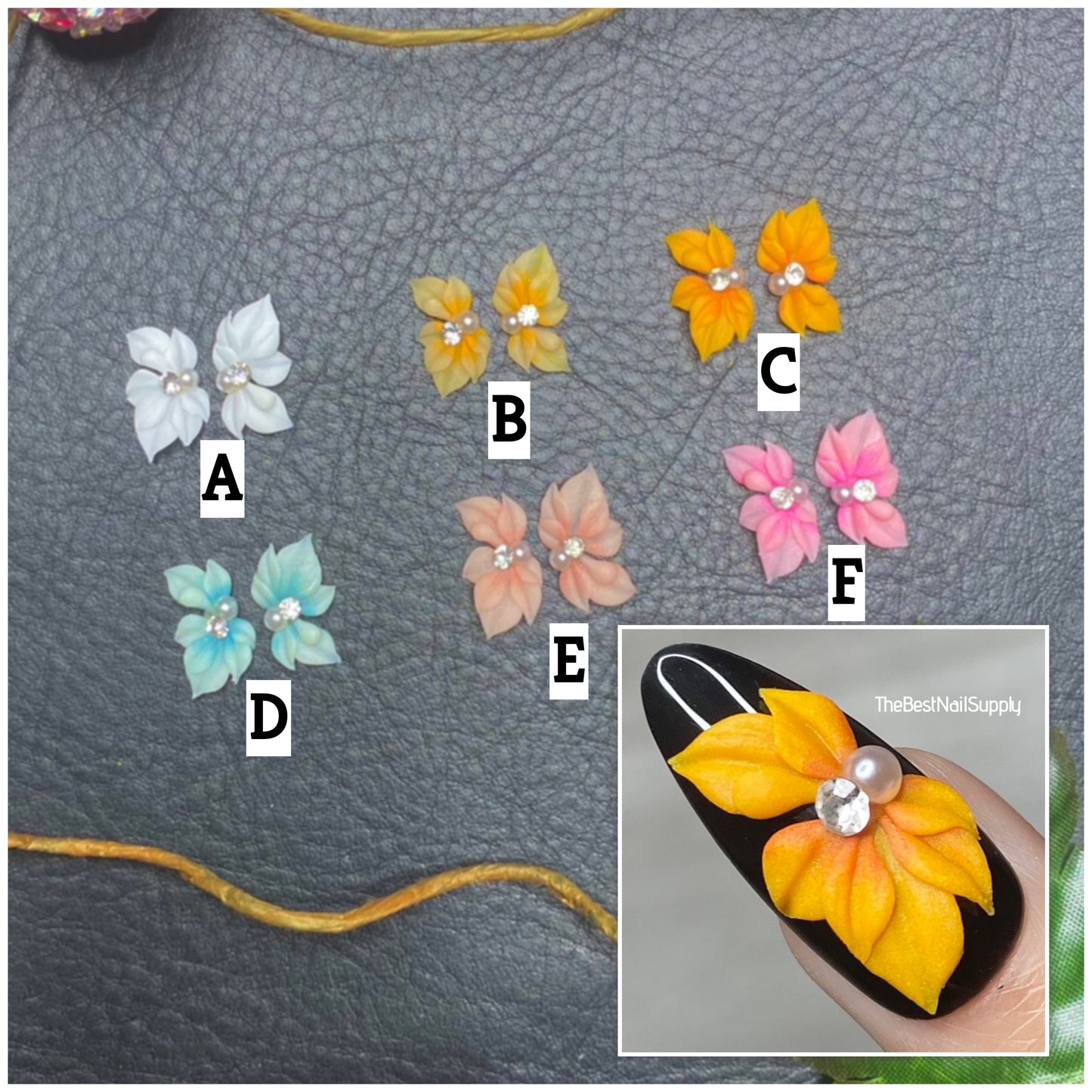 3D Acrylic Flowers 6 Colors (Style 56)