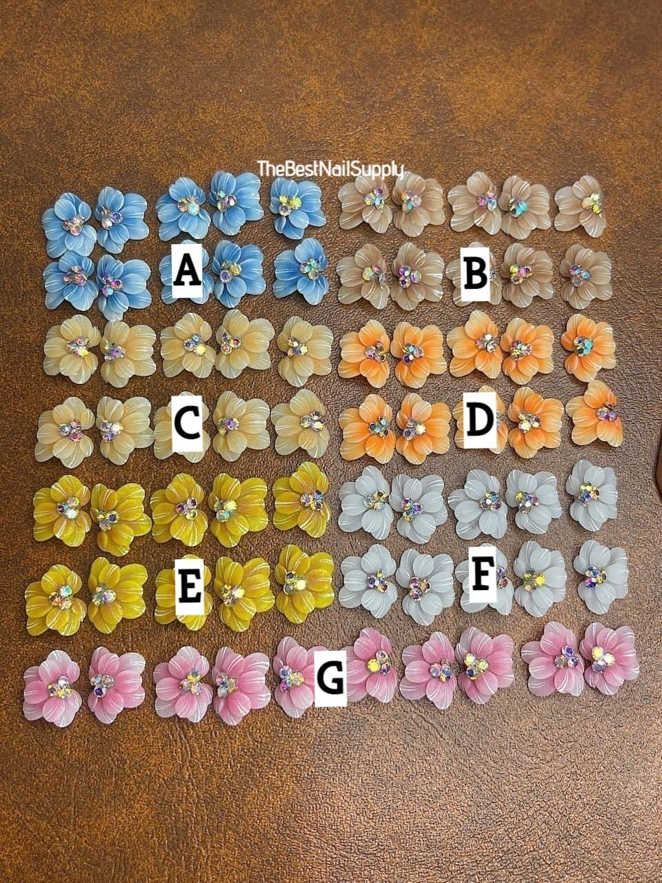 3D Acrylic Flowers 7 Colors (Style 6)