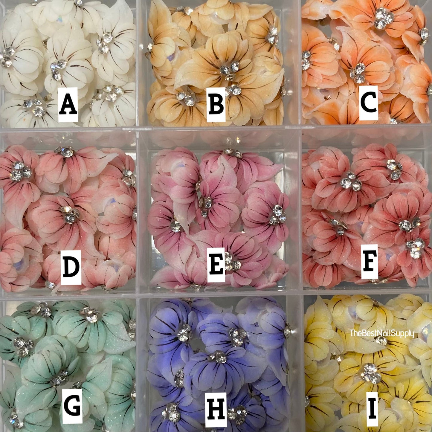 3D Acrylic Flowers 9 Colors (Style 91)
