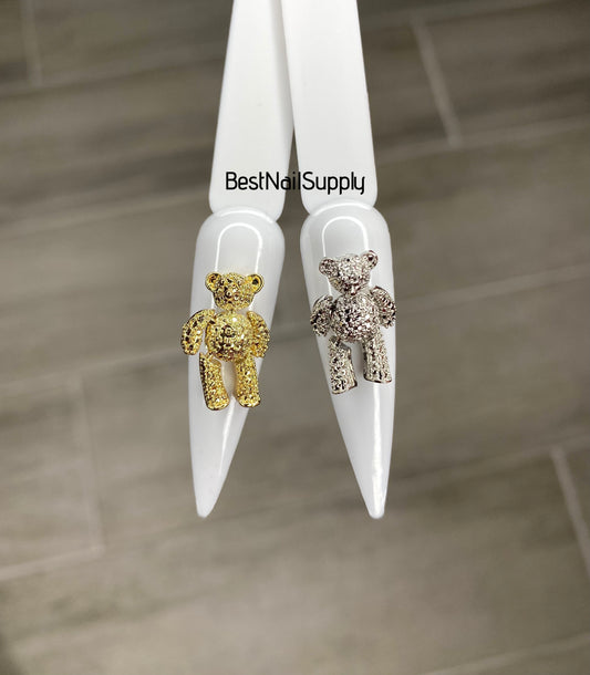 CZ Gold Bear Charm (Silver/Gold)