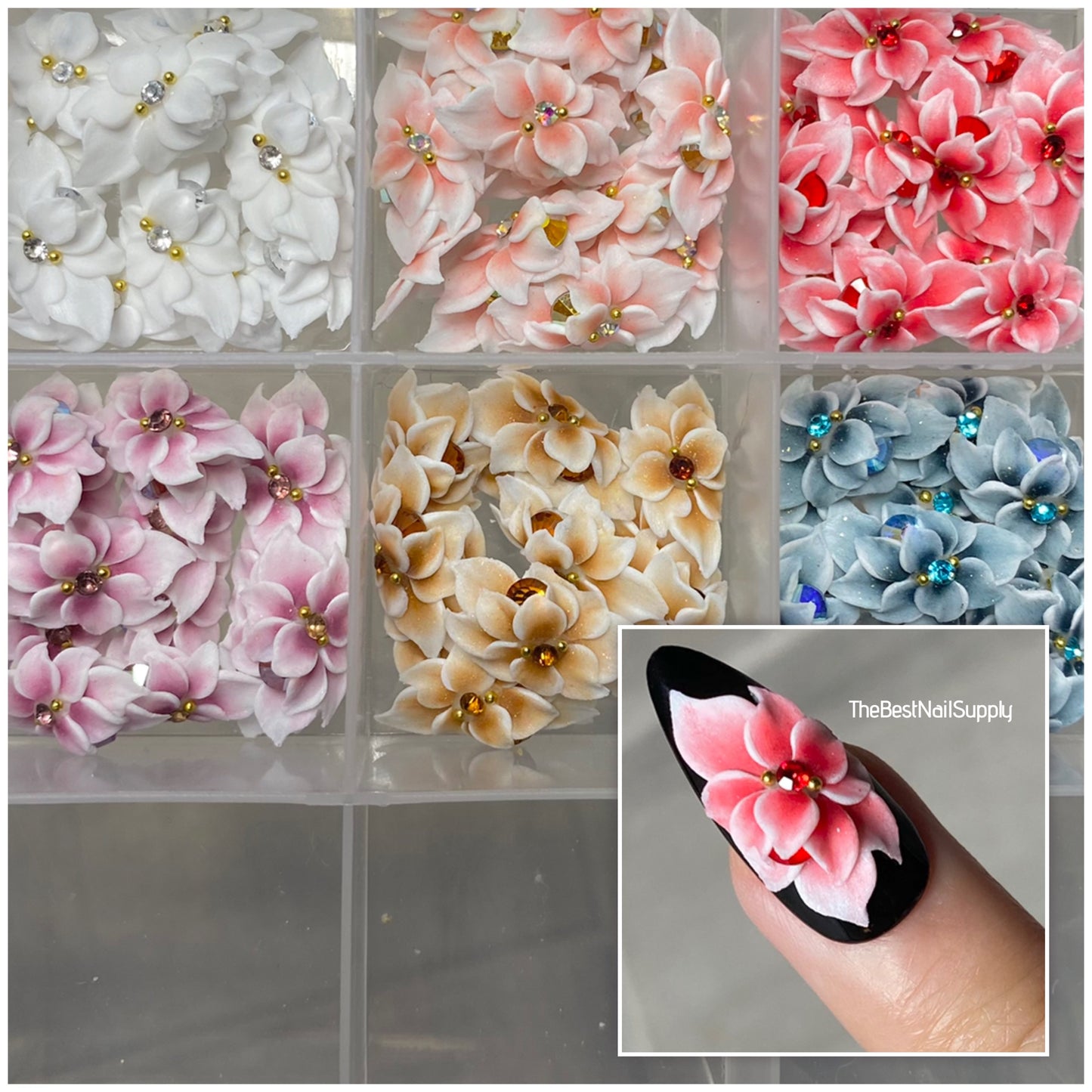 3D Acrylic Flowers 6 Colors (Style 96)