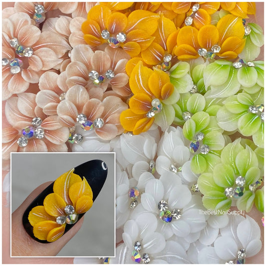 3D Acrylic Flowers 4 Colors (Style 34)
