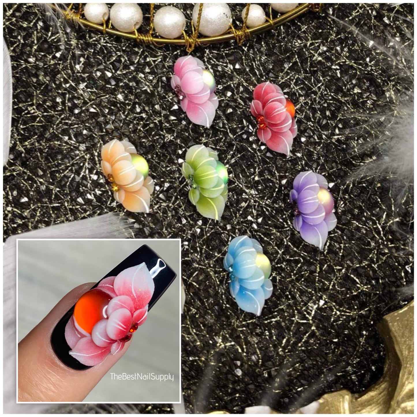 3D Acrylic Flowers 6 Colors (Style 39)