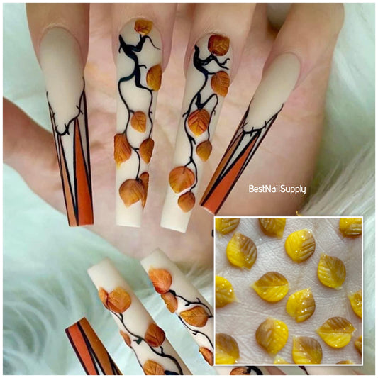 20pcs Fall Leaves Bulb Acrylic Charms